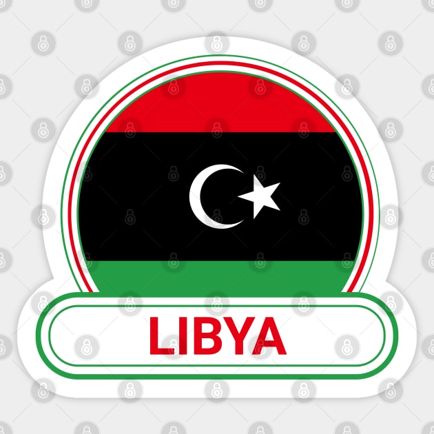 Libya Country Badge - Libya Flag Sticker by Yesteeyear